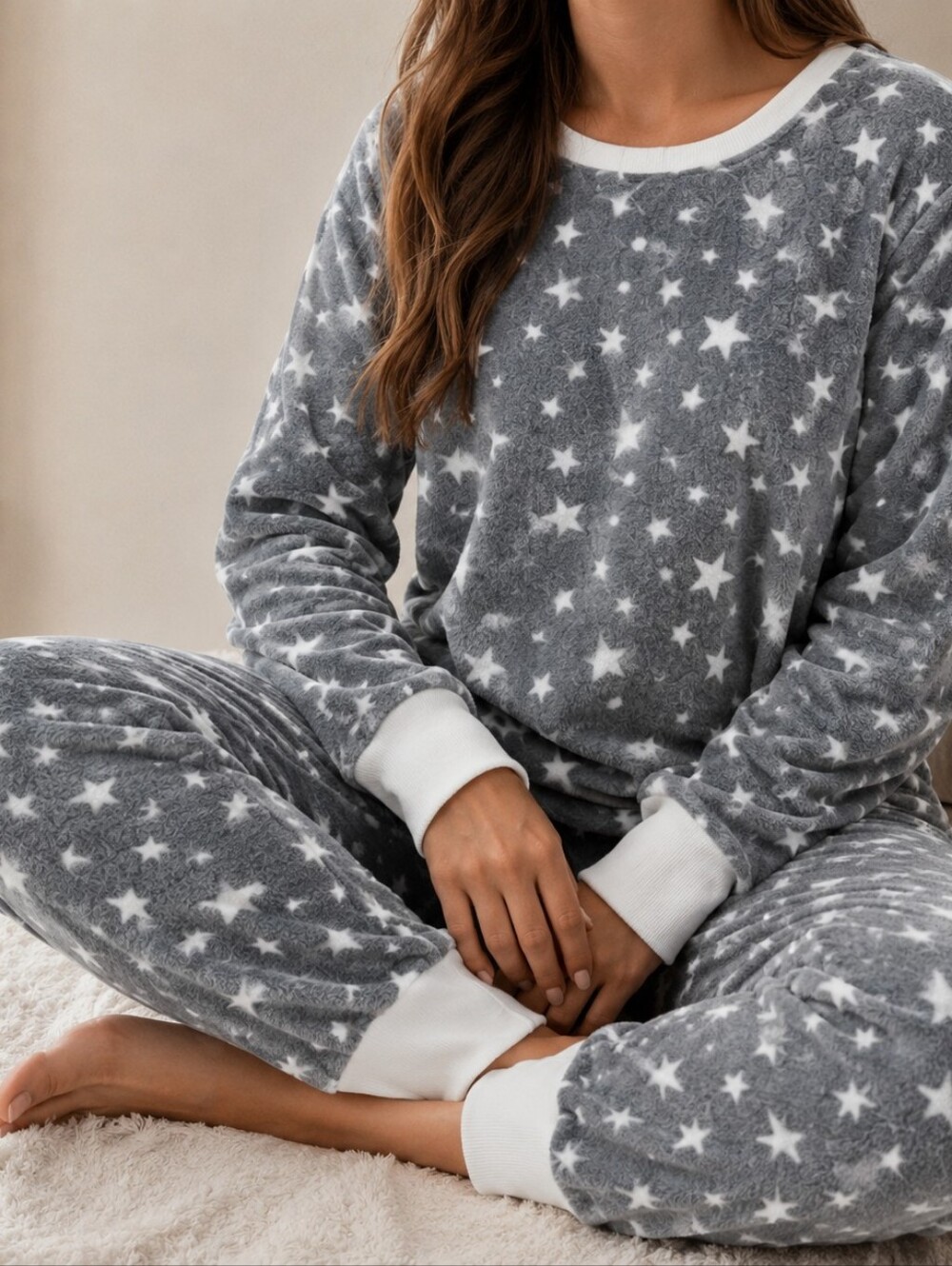 Jaclyn Intimates Fleece Star Pajamas - SMALL - New With Tags!!